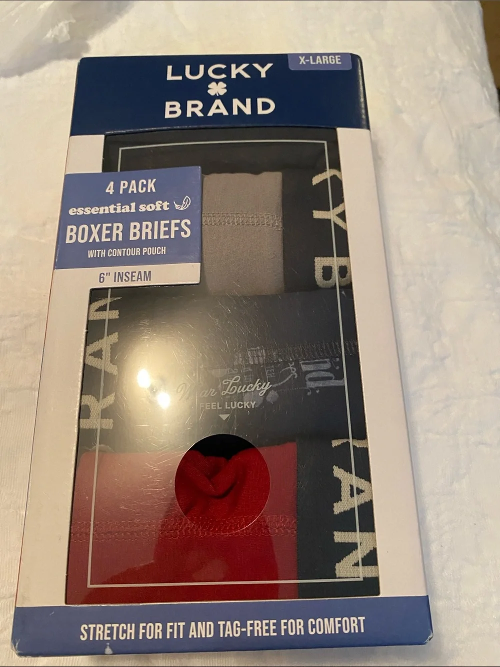 Lucky Brand 4-Pack Boxer Briefs in Red, Gray, Navy, Black